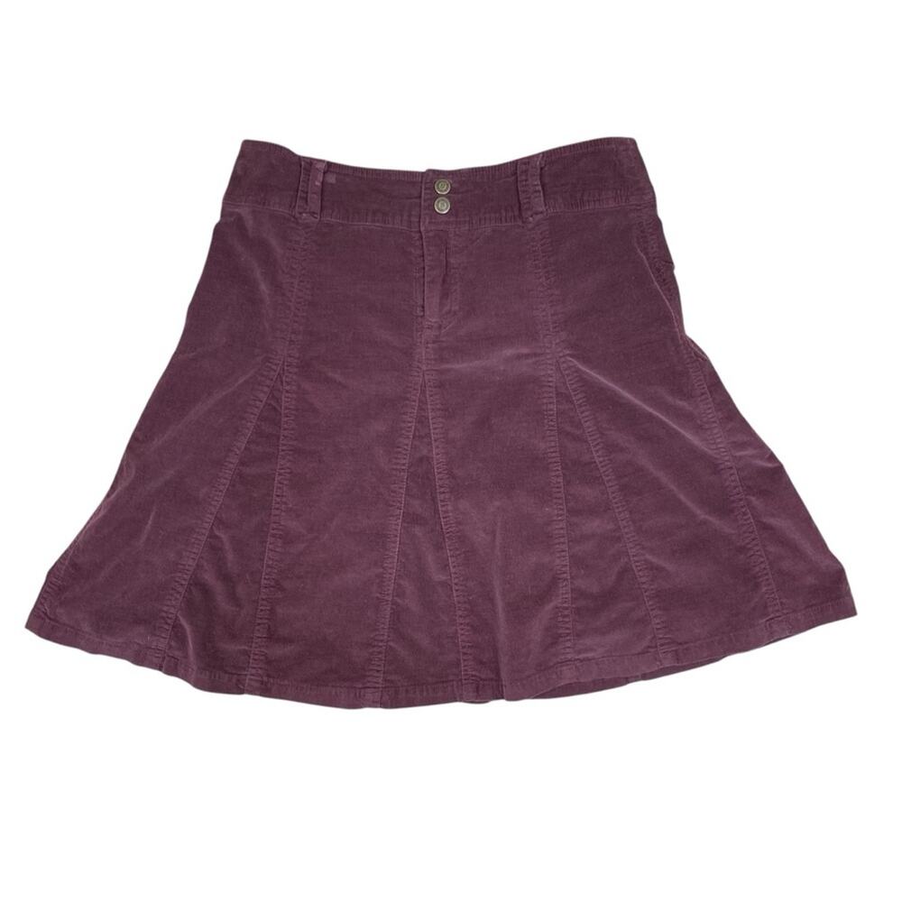 Sahalie Pinwale Corduroy Skirt Size 6 Burgundy Plum